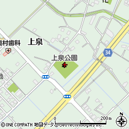 上泉公園トイレ周辺の地図