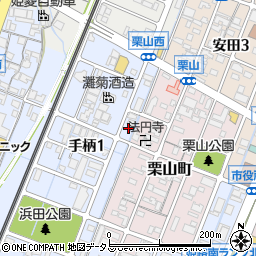 兵庫県姫路市手柄1丁目112周辺の地図