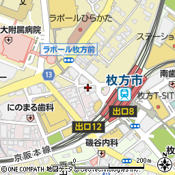宮崎地鶏専門店 鳥将軍 枚方駅前店周辺の地図