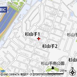 大阪府枚方市杉山手1丁目22周辺の地図
