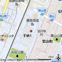 兵庫県姫路市手柄1丁目120周辺の地図