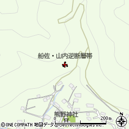 船佐・山内逆断層帯周辺の地図