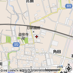 愛知県豊川市御津町赤根角田22周辺の地図