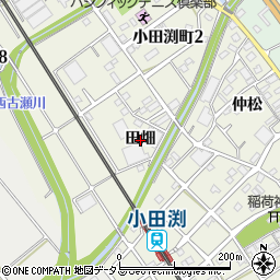 愛知県豊川市小田渕町田畑周辺の地図