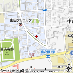 大阪府枚方市中宮西之町25周辺の地図