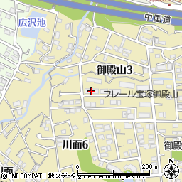 ＵＲ都市機構フレール宝塚御殿山７号棟周辺の地図