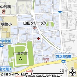 大阪府枚方市中宮西之町7-14周辺の地図