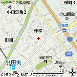 愛知県豊川市小田渕町周辺の地図