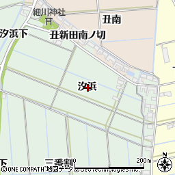 愛知県西尾市一色町細川汐浜周辺の地図