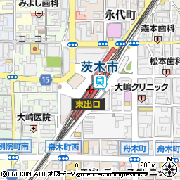 ローソンＨＡ阪急茨木店周辺の地図