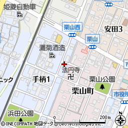 兵庫県姫路市手柄1丁目114周辺の地図