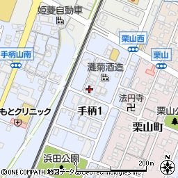 兵庫県姫路市手柄1丁目125周辺の地図