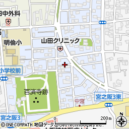 大阪府枚方市中宮西之町7周辺の地図