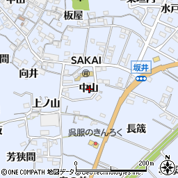 愛知県常滑市坂井中山周辺の地図