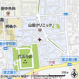 大阪府枚方市中宮西之町7-4周辺の地図