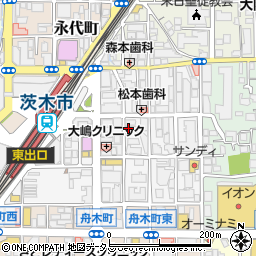 三府鮨 阪急茨木店周辺の地図