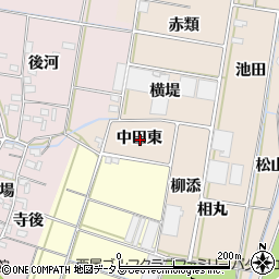 愛知県西尾市笹曽根町中田東周辺の地図