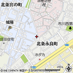 兵庫県姫路市北条宮の町584周辺の地図