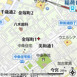 愛知県豊川市金塚町1丁目36周辺の地図