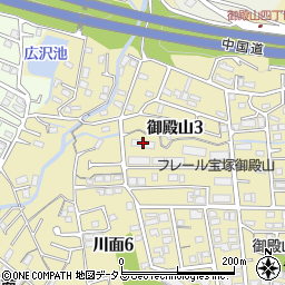 ＵＲ都市機構フレール宝塚御殿山８号棟周辺の地図
