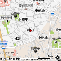 愛知県西尾市一色町赤羽稗田周辺の地図