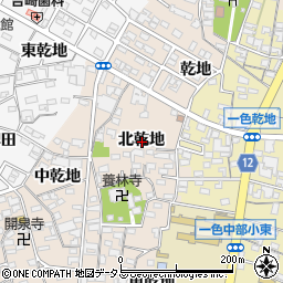 愛知県西尾市一色町味浜北乾地周辺の地図
