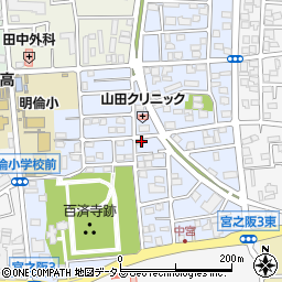 大阪府枚方市中宮西之町7-5周辺の地図