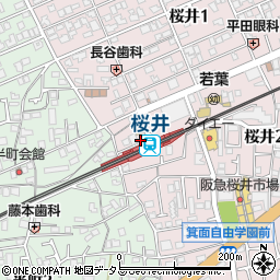 ピュア箕面桜井駅前周辺の地図