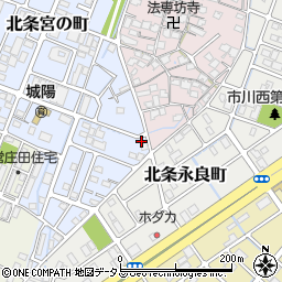 兵庫県姫路市北条宮の町78周辺の地図