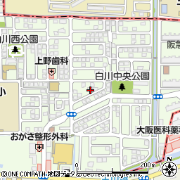 大阪府茨木市白川周辺の地図