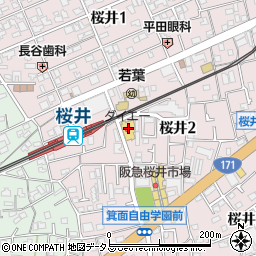 カーブスダイエー　桜井駅前周辺の地図
