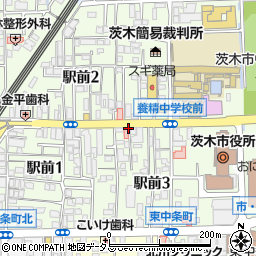 大阪府茨木市駅前周辺の地図