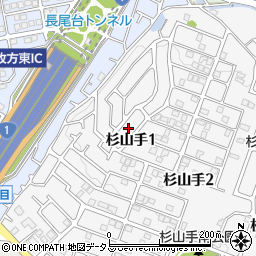 大阪府枚方市杉山手1丁目36周辺の地図