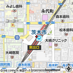 若菜そば 茨木店周辺の地図