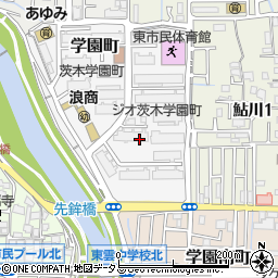 大阪府茨木市学園町5周辺の地図