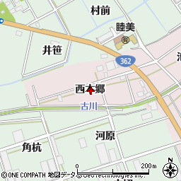 愛知県豊川市当古町西本郷周辺の地図