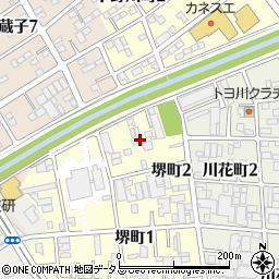 愛知県豊川市堺町2丁目周辺の地図