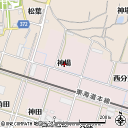 愛知県豊川市御津町大草神場周辺の地図