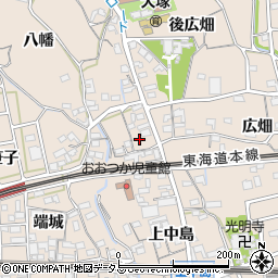 愛知県蒲郡市大塚町上中島52周辺の地図