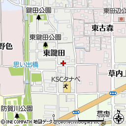 京都府京田辺市東鍵田52-7周辺の地図