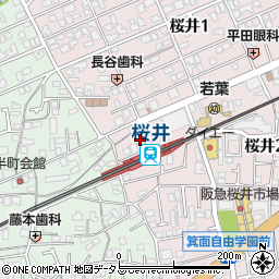 デイリーヤマザキ箕面桜井店周辺の地図