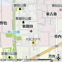 京都府京田辺市東鍵田52-8周辺の地図