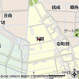 愛知県西尾市一色町中外沢下割周辺の地図