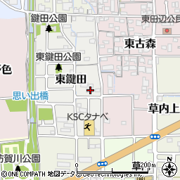 京都府京田辺市東鍵田52周辺の地図