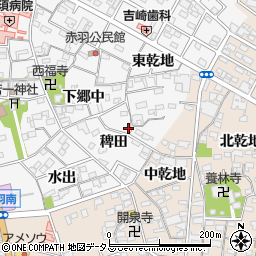 愛知県西尾市一色町赤羽下郷中25周辺の地図
