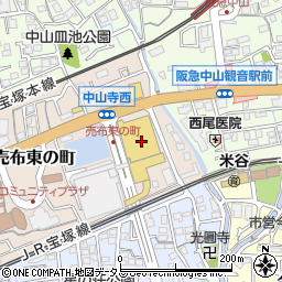 ダイエー宝塚中山店周辺の地図
