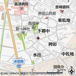 愛知県西尾市一色町赤羽下郷中38周辺の地図