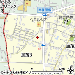 兵庫県川西市加茂3丁目2周辺の地図