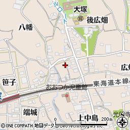 愛知県蒲郡市大塚町上中島58周辺の地図
