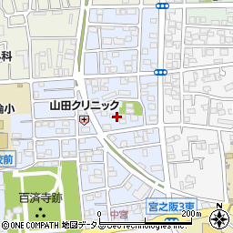 大阪府枚方市中宮西之町16周辺の地図